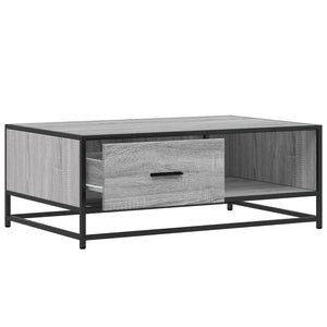 Τραπεζάκι Σαλονιού Γκρι Sonoma 90x57x35 εκ. Επεξ. Ξύλο/Μέταλλο