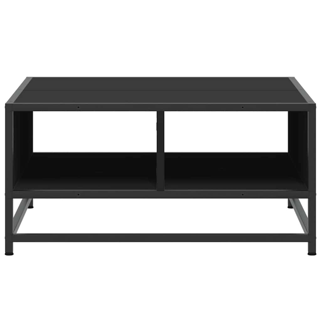 Τραπεζάκι Σαλονιού Μαύρο 60,5x60,5x30 εκ. Επεξ. Ξύλο & Μέταλλο