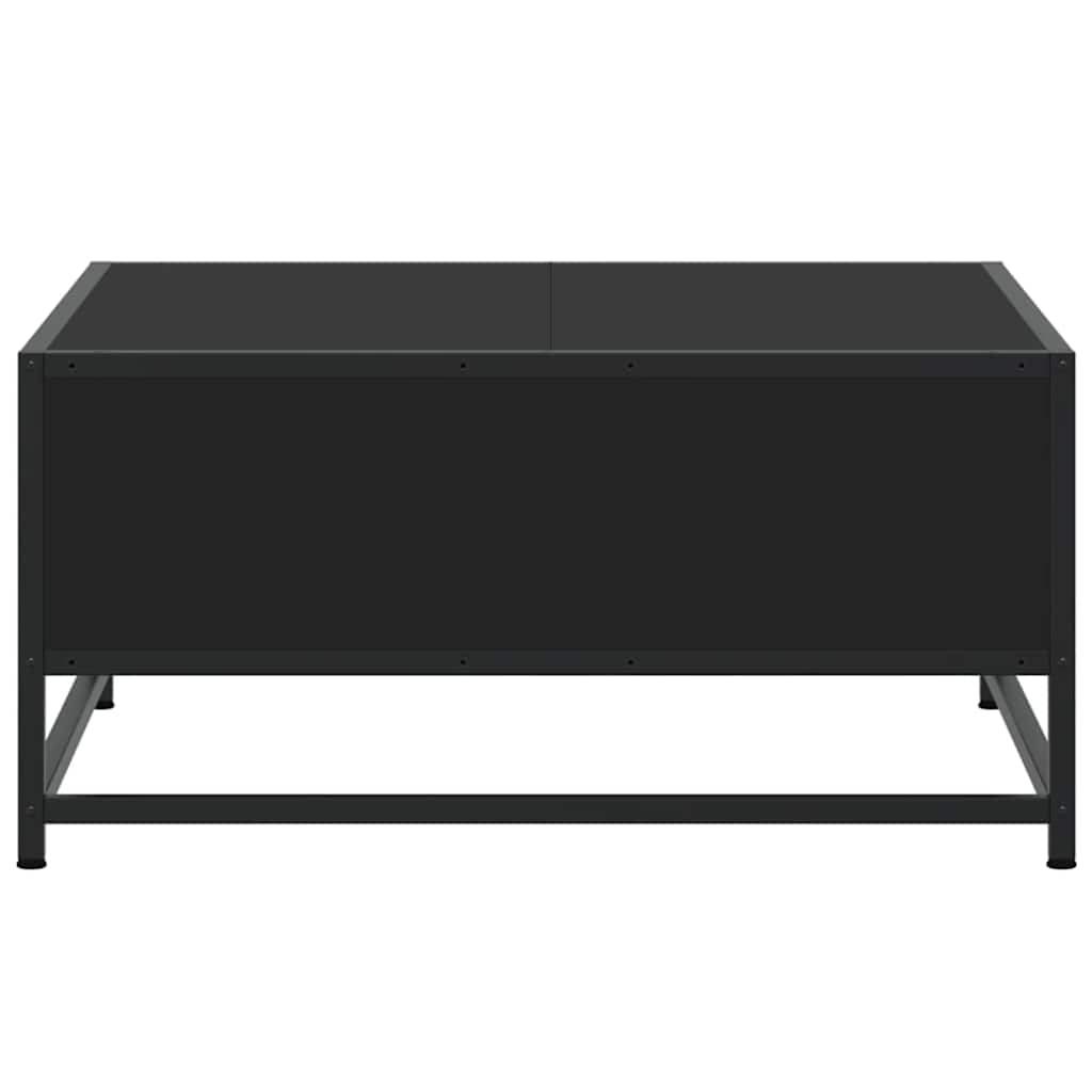 Τραπεζάκι Σαλονιού Μαύρο 60,5x60,5x30 εκ. Επεξ. Ξύλο & Μέταλλο