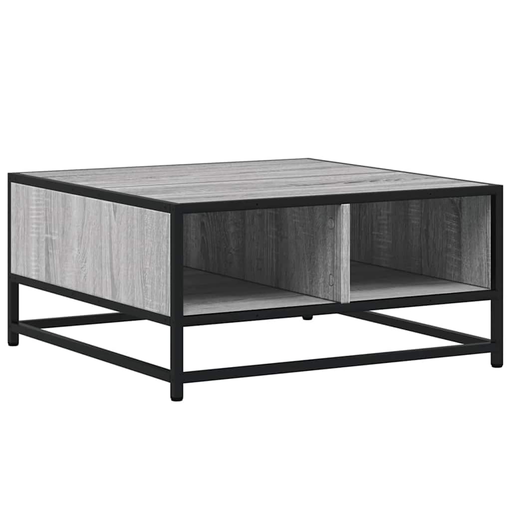 Τραπεζάκι Σαλονιού Γκρι Sonoma 60,5x60,5x30εκ Επεξ.Ξύλο/Μέταλλο - Pakobazaar