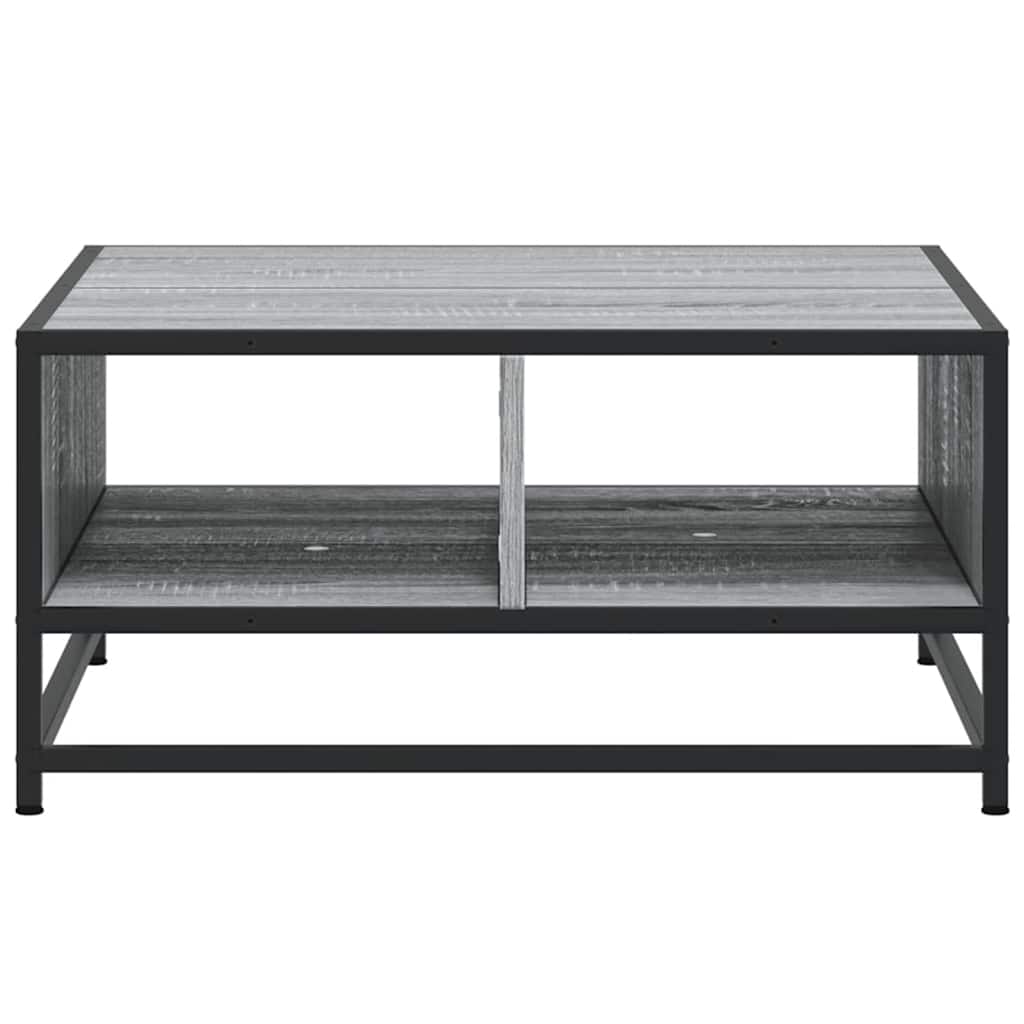 Τραπεζάκι Σαλονιού Γκρι Sonoma 60,5x60,5x30εκ Επεξ.Ξύλο/Μέταλλο - Pakobazaar