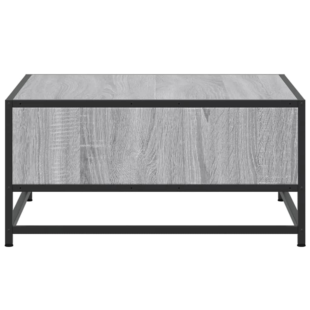Τραπεζάκι Σαλονιού Γκρι Sonoma 60,5x60,5x30εκ Επεξ.Ξύλο/Μέταλλο - Pakobazaar