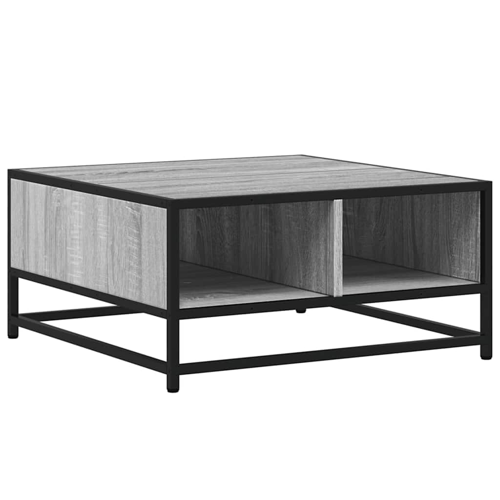Τραπεζάκι Σαλονιού Γκρι Sonoma 60,5x60,5x30εκ Επεξ.Ξύλο/Μέταλλο - Pakobazaar