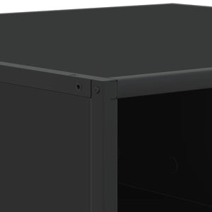 Τραπεζάκι Σαλονιού Μαύρο 80x80x30 εκ. από Επεξ. Ξύλο/Μέταλλο