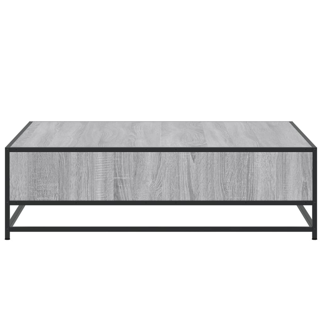 Τραπεζάκι Σαλονιού Γκρι Sonoma 100x100x30εκ. Επεξ. Ξύλο/Μέταλλο - Pakobazaar