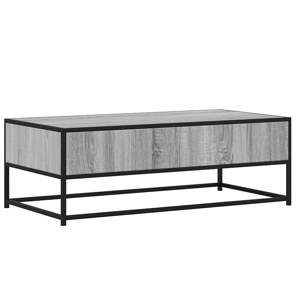 Τραπεζάκι Σαλονιού Γκρι Sonoma 100x50x35 εκ. Επεξ. Ξύλο/Μέταλλο