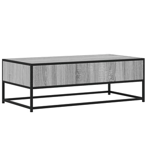 Τραπεζάκι Σαλονιού Γκρι Sonoma 100x50x35 εκ. Επεξ. Ξύλο/Μέταλλο