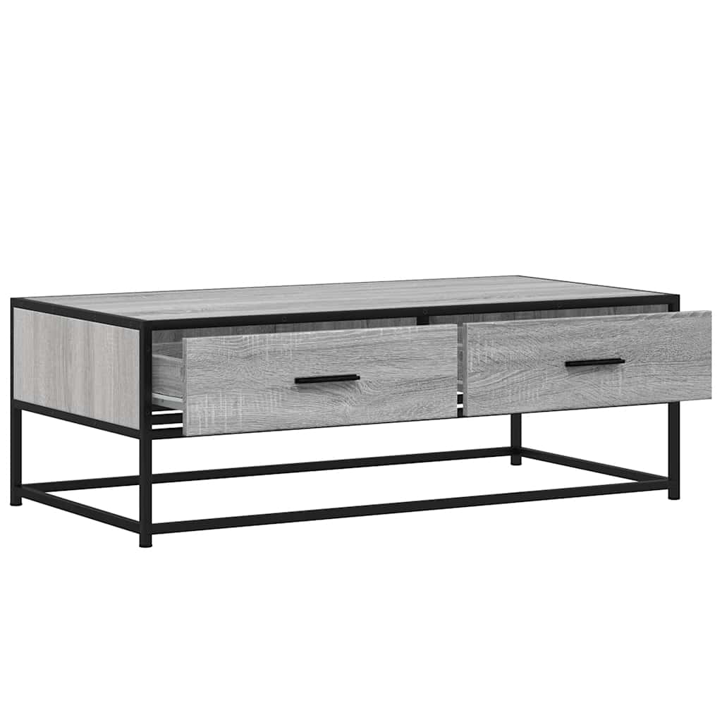 Τραπεζάκι Σαλονιού Γκρι Sonoma 100x50x35 εκ. Επεξ. Ξύλο/Μέταλλο