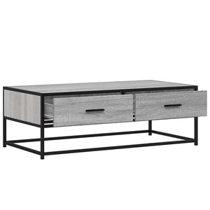 Τραπεζάκι Σαλονιού Γκρι Sonoma 100x50x35 εκ. Επεξ. Ξύλο/Μέταλλο