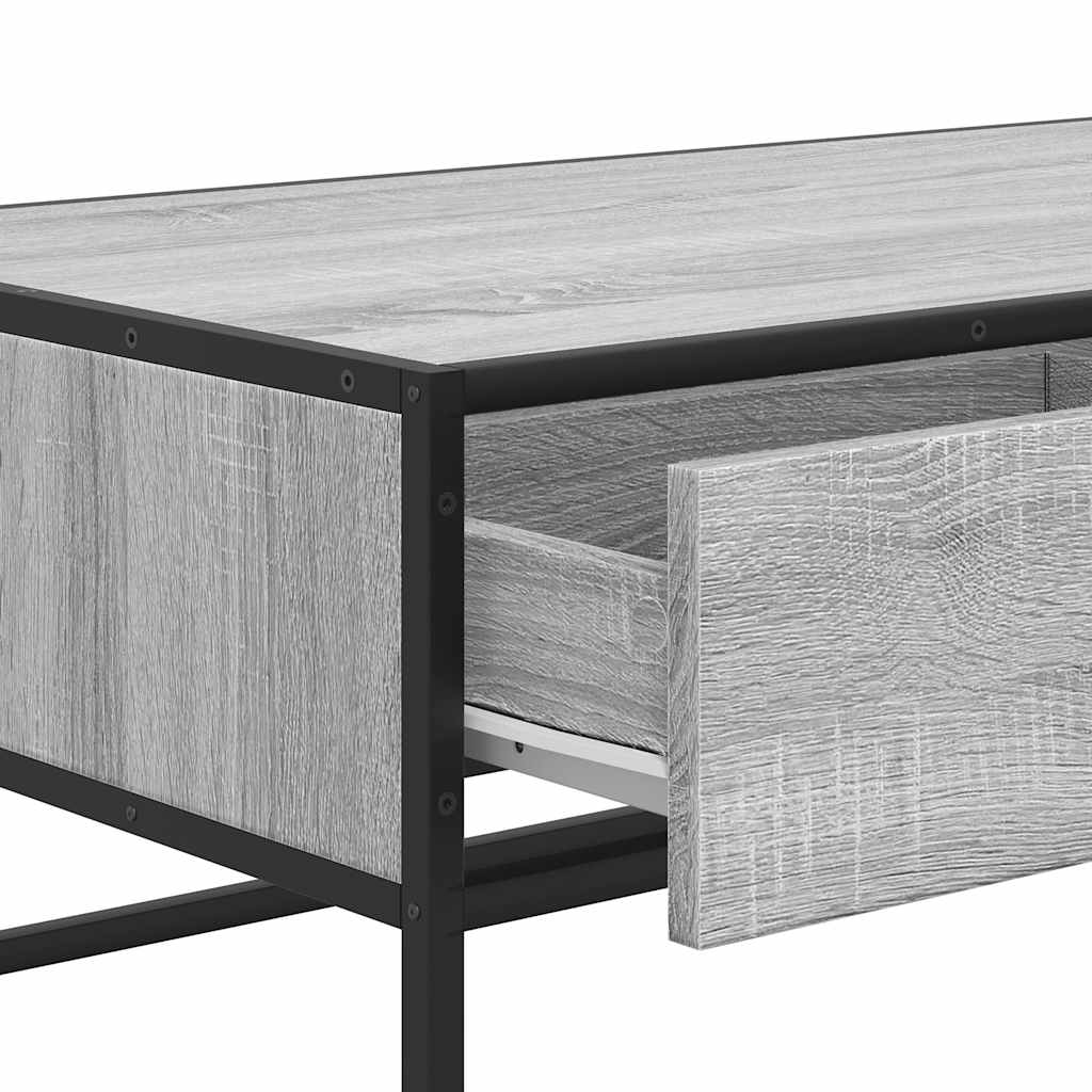 Τραπεζάκι Σαλονιού Γκρι Sonoma 100x50x35 εκ. Επεξ. Ξύλο/Μέταλλο