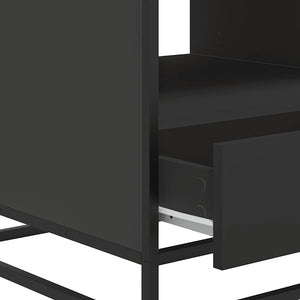 Τραπεζάκι Σαλονιού Μαύρο 100x50x45 εκ. Επεξ. Ξύλο & Μέταλλο - Pakobazaar