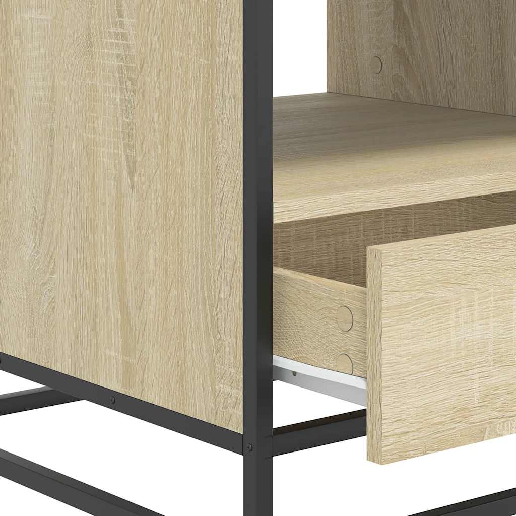 Τραπεζάκι Σαλονιού Sonoma Δρυς 100x50x45εκ Επεξ. Ξύλο + Μέταλλο