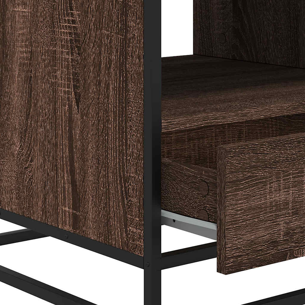 Τραπεζάκι Σαλονιού Καφέ Δρυς 100x50x45 εκ. Επ. Ξύλο/Μέταλλο