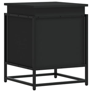 Κουτί Αποθήκευσης με Καπάκι Μαύρο 40x40x51,5 εκ. Επεξ. Ξύλο - Pakobazaar