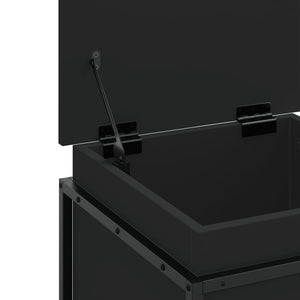 Κουτί Αποθήκευσης με Καπάκι Μαύρο 40x40x51,5 εκ. Επεξ. Ξύλο - Pakobazaar