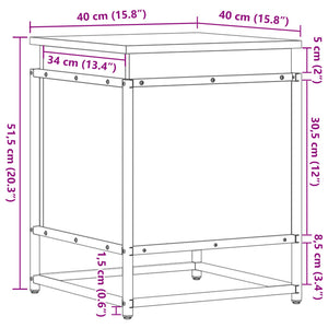 Κουτί Αποθήκευσης με Sonoma Δρυς 40x40x51,5 εκ. Επεξ. Ξύλο