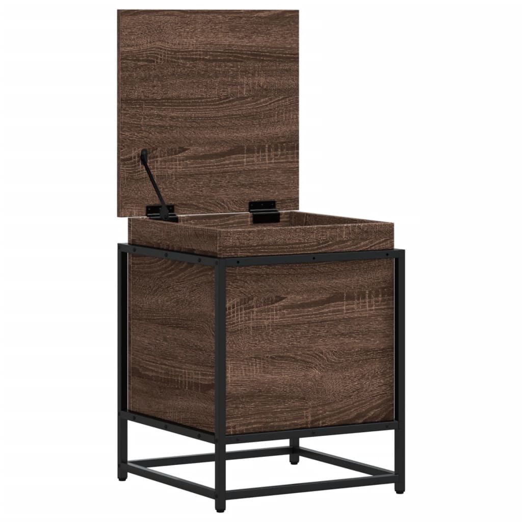 Κουτί Αποθήκευσης με Καφέ Δρυς 40x40x51,5 εκ. Επεξ. Ξύλο