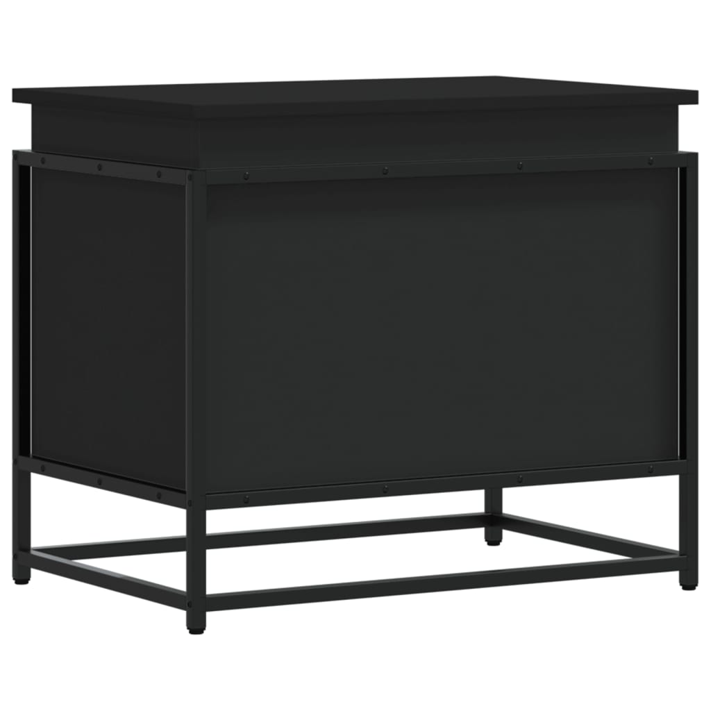 Κουτί Αποθήκευσης με Καπάκι Μαύρο 60x40x51,5 εκ. Επεξ. Ξύλο