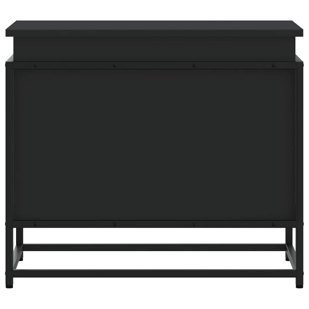 Κουτί Αποθήκευσης με Καπάκι Μαύρο 60x40x51,5 εκ. Επεξ. Ξύλο