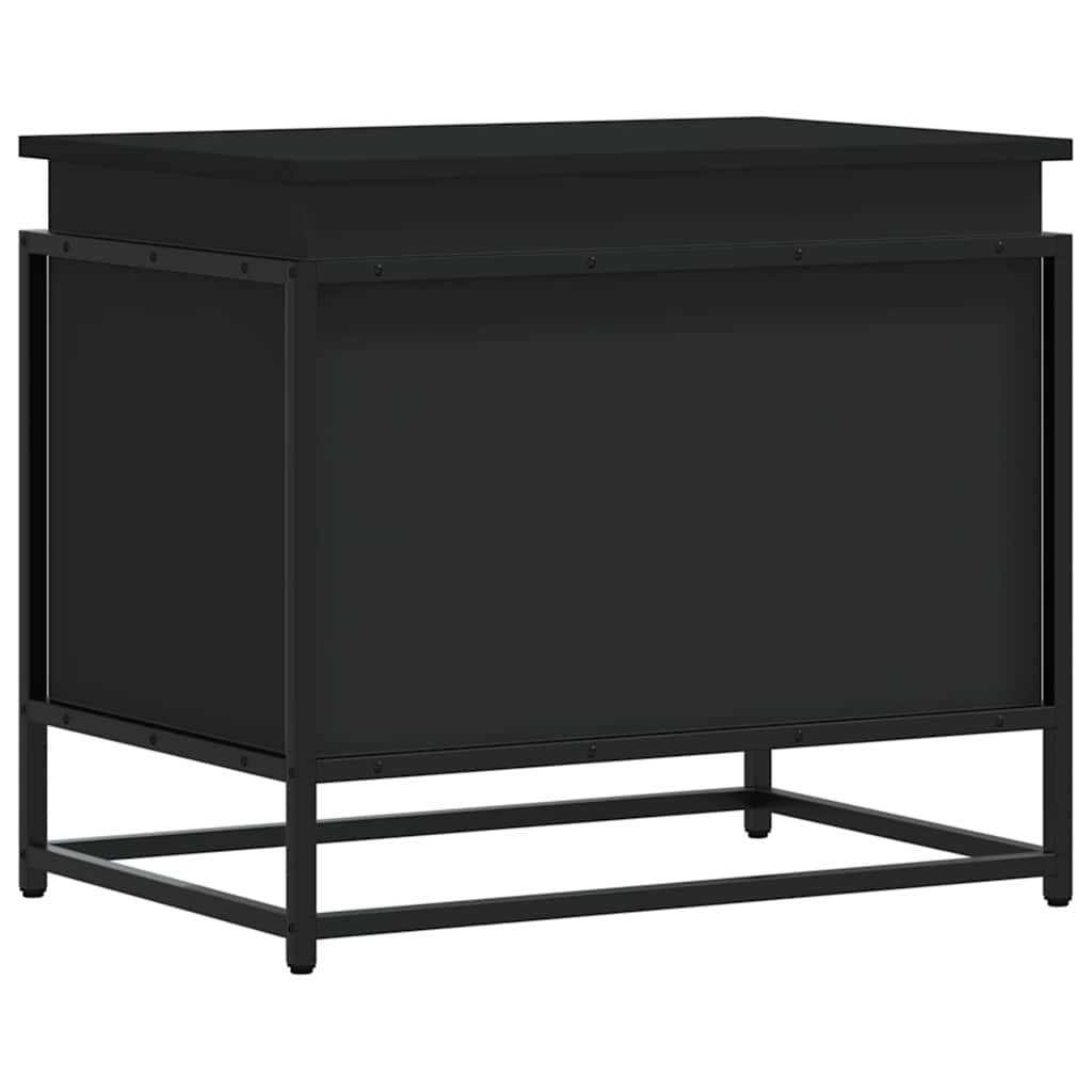 Κουτί Αποθήκευσης με Καπάκι Μαύρο 60x40x51,5 εκ. Επεξ. Ξύλο