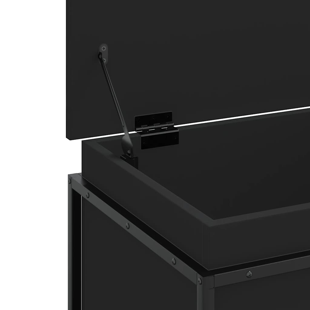 Κουτί Αποθήκευσης με Καπάκι Μαύρο 60x40x51,5 εκ. Επεξ. Ξύλο