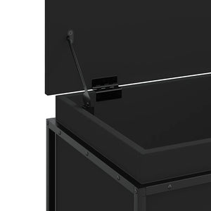 Κουτί Αποθήκευσης με Καπάκι Μαύρο 60x40x51,5 εκ. Επεξ. Ξύλο