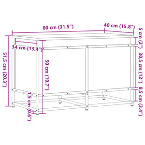 Κουτί Αποθήκευσης με Καπάκι Δρυς 80x40x51,5 εκ. Επεξ. Ξύλο