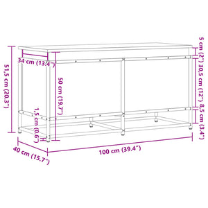 Κουτί Αποθήκευσης με Καπάκι Δρυς 100x40x51,5 εκ. Επεξ. Ξύλο - Pakobazaar