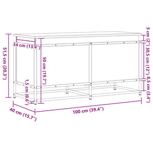 Κουτί Αποθήκευσης με Καφέ Δρυς 100x40x51,5 εκ. Επεξ. Ξύλο