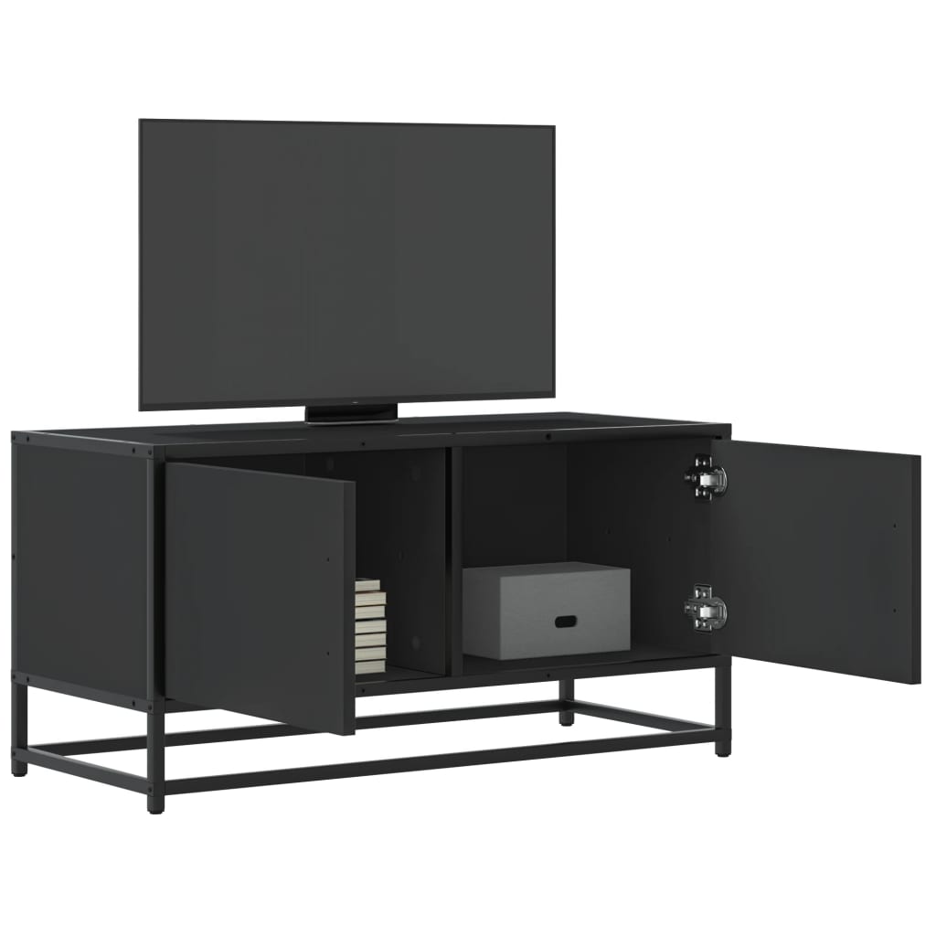 Έπιπλο Τηλεόρασης Μαύρο 80x34,5x40 εκ. Επεξεργ. Ξύλο / Μέταλλο