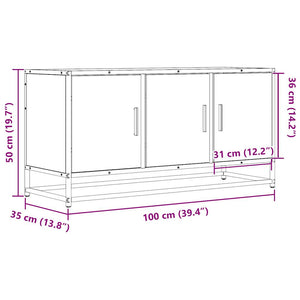 Ντουλάπι τηλεόρασης καφέ δρυς 100x35x50 cm