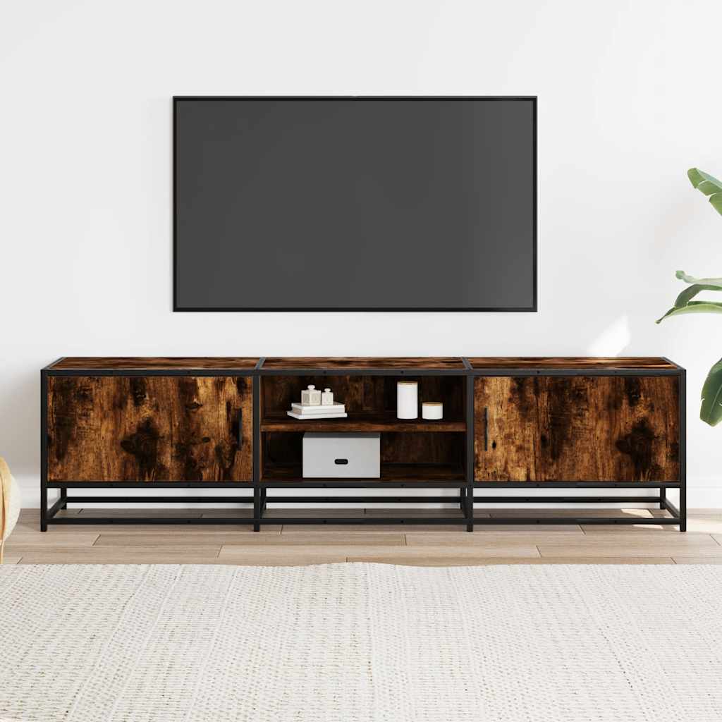 Έπιπλο Τηλεόρασης Καπνιστή Δρυς 160x35x41 εκ Επεξ. Ξύλο/Μέταλλο