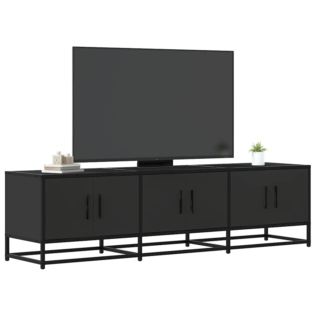 Έπιπλο Τηλεόρασης Μαύρο 150x35x41 εκ. Επεξεργ. Ξύλο / Μέταλλο