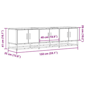 Έπιπλο Τηλεόρασης Καφέ Δρυς 150x35x41 εκ Επεξ. Ξύλο/Μέταλλο