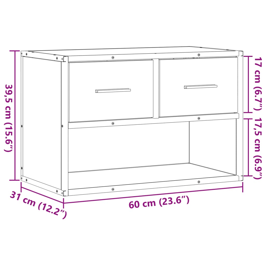 Έπιπλο Τηλεόρασης Sonoma Δρυς 60x31x39,5 εκ. Επεξ. Ξύλο