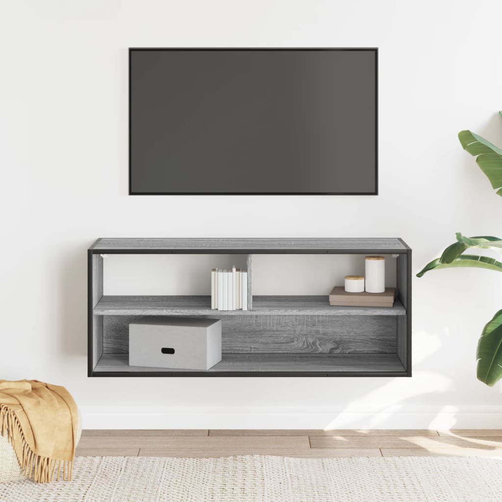 Έπιπλο Τηλεόρασης Γκρι Sonoma 100x31x39,5 εκ. Επεξ.Ξύλο/Μέταλλο - Pakobazaar