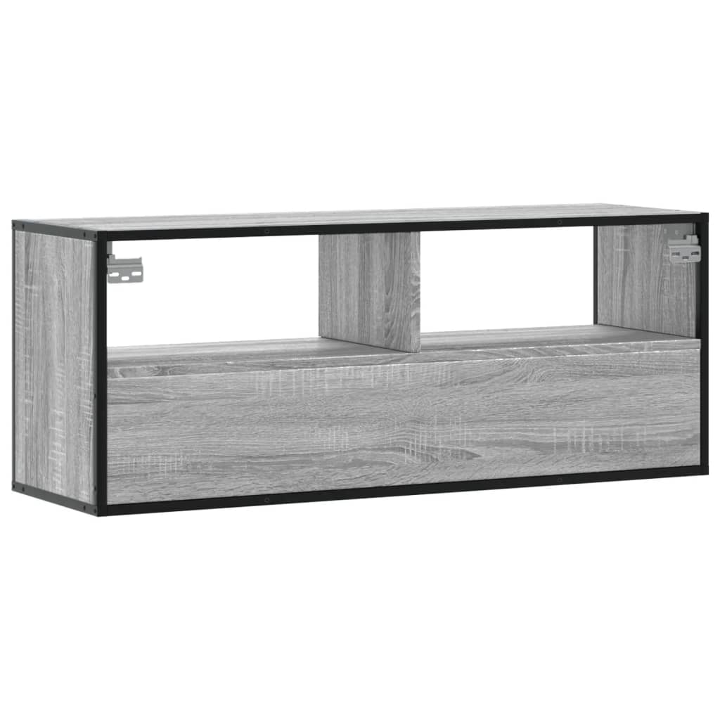 Έπιπλο Τηλεόρασης Γκρι Sonoma 100x31x39,5 εκ. Επεξ.Ξύλο/Μέταλλο - Pakobazaar