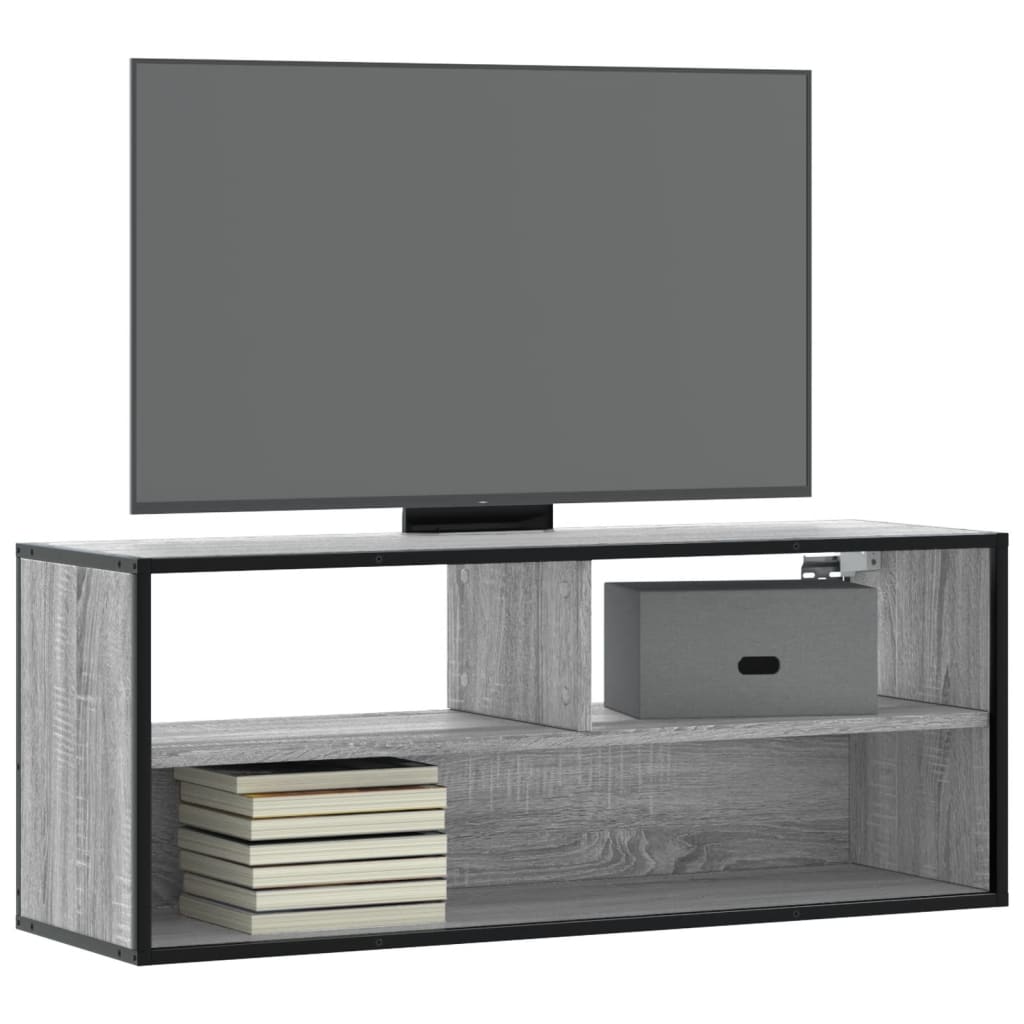 Έπιπλο Τηλεόρασης Γκρι Sonoma 100x31x39,5 εκ. Επεξ.Ξύλο/Μέταλλο - Pakobazaar