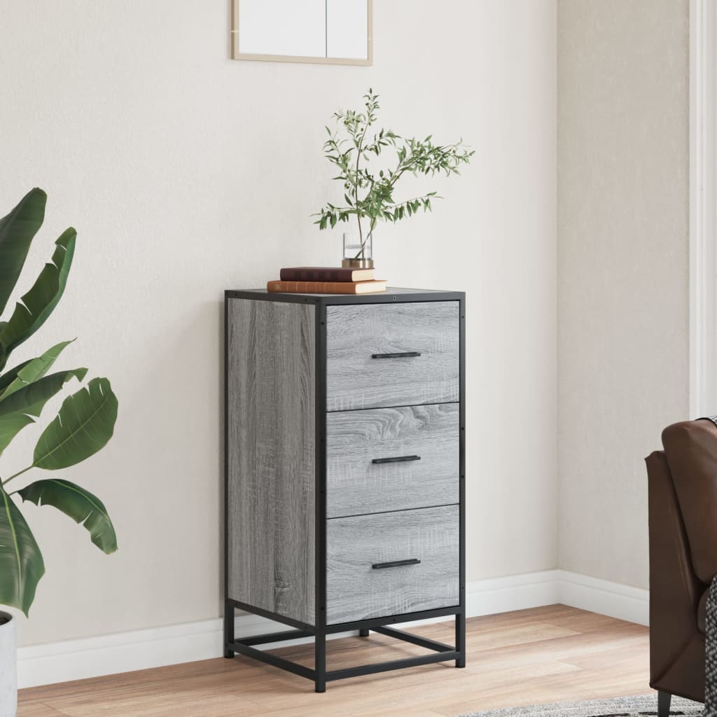 Ραφιέρα Γκρι Sonoma 35,5x35x76 εκ. Επεξ. Ξύλο + Μέταλλο