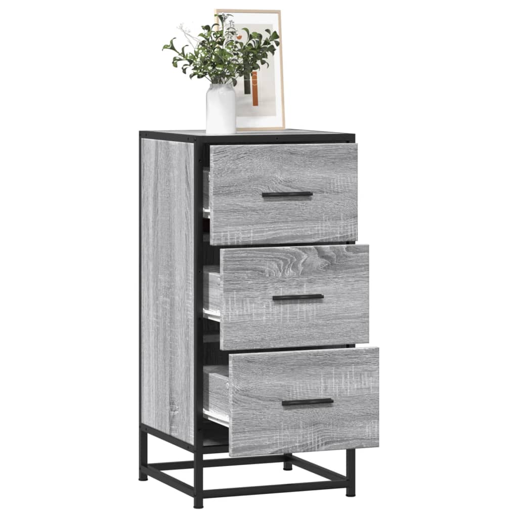Ραφιέρα Γκρι Sonoma 35,5x35x76 εκ. Επεξ. Ξύλο + Μέταλλο