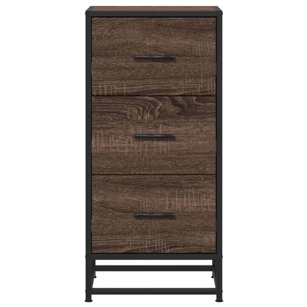 Ραφιέρα Καφέ Δρυς 35,5x35x76 εκ. Επεξ. Ξύλο + Μέταλλο