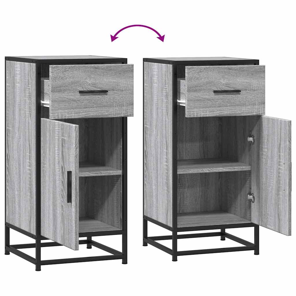 Ραφιέρα Γκρι Sonoma 35,5x35x76 εκ. Επεξ. Ξύλο + Μέταλλο