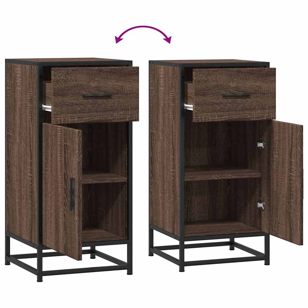 Ραφιέρα Καφέ Δρυς 35,5x35x76 εκ. Επεξ. Ξύλο + Μέταλλο