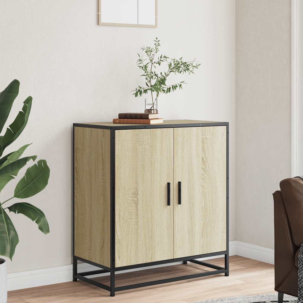 Sideboard Sonoma Oak 68x35x76cm Κατασκευασμένο ξύλο και μέταλλο - Pakobazaar