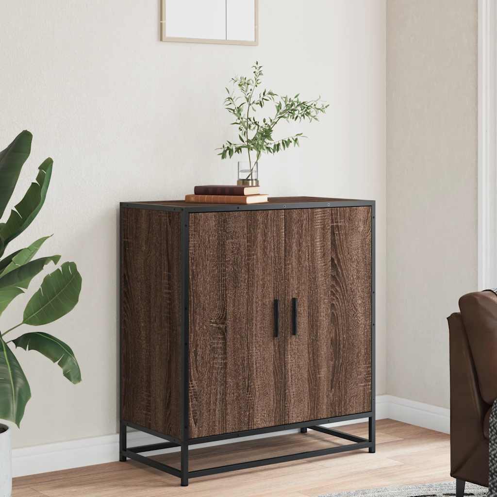 Sideboard καφέ δρυς 68x35x76 cm Κατασκευασμένο ξύλο και μέταλλο