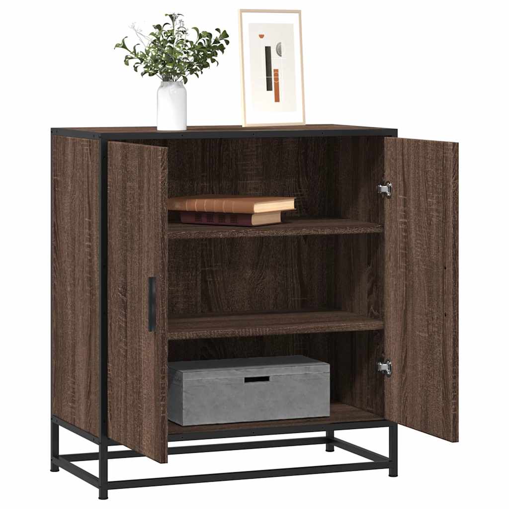 Sideboard καφέ δρυς 68x35x76 cm Κατασκευασμένο ξύλο και μέταλλο
