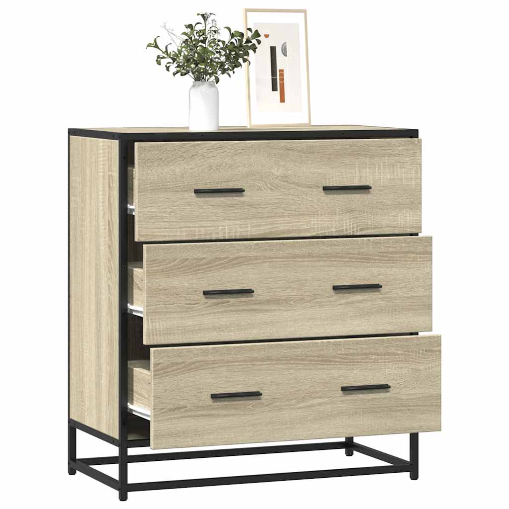 Sideboard Sonoma Oak 68x35x76cm Κατασκευασμένο ξύλο και μέταλλο