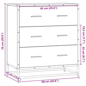 Sideboard Καπνιστή βελανιδιά Κατασκευασμένο ξύλο και μέταλλο - Pakobazaar