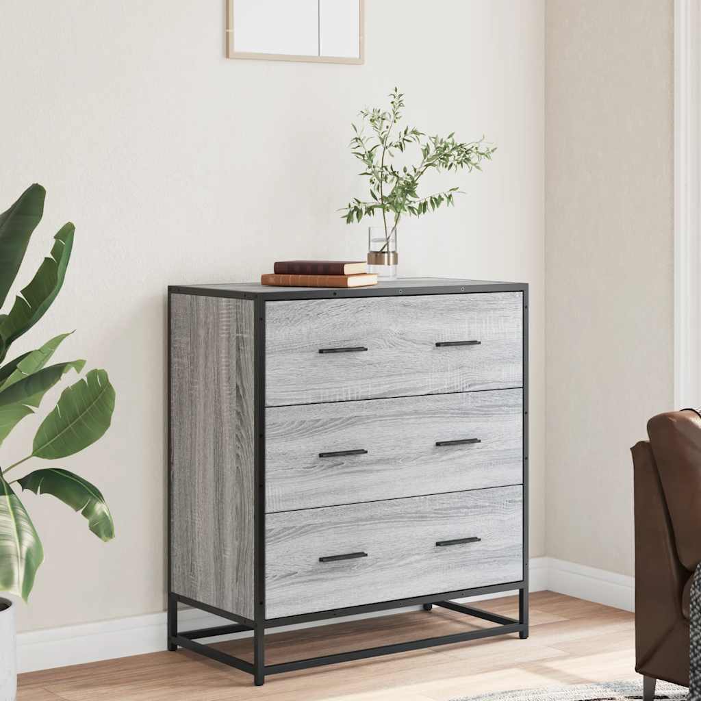 Sideboard Grey Sonoma Κατασκευασμένο ξύλο και μέταλλο