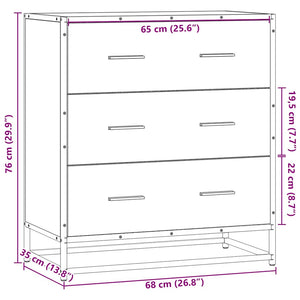 Sideboard Grey Sonoma Κατασκευασμένο ξύλο και μέταλλο